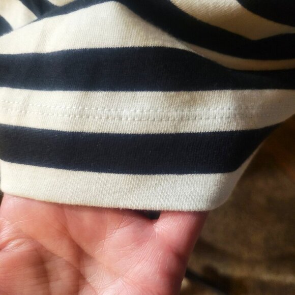 LOFT Sleeveless Black & White Striped Top - Nautical Back Zipper - Size S - Picture 6 of 8